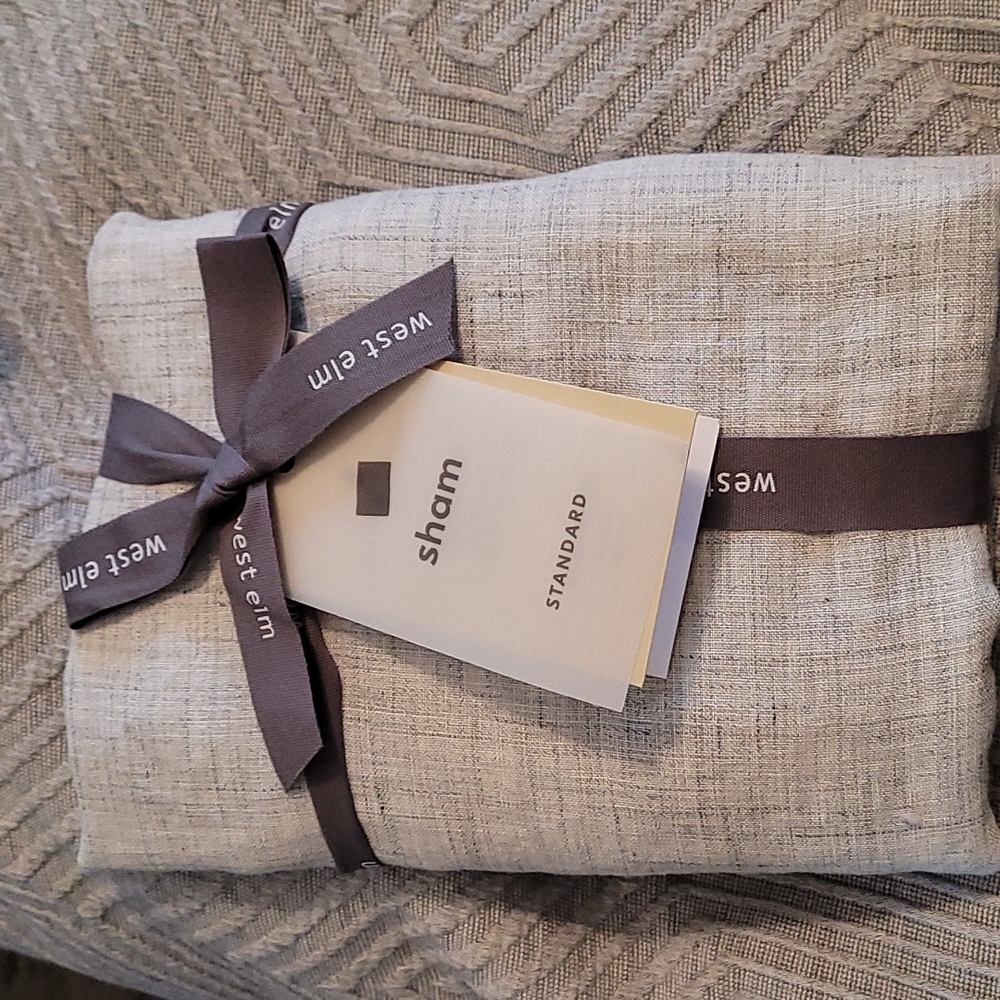 West Elm European Flax Linen Pillow Sham Case NWT